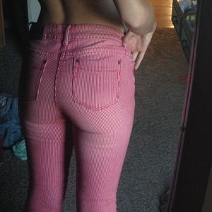 Vintage Striped Skinny Jeans